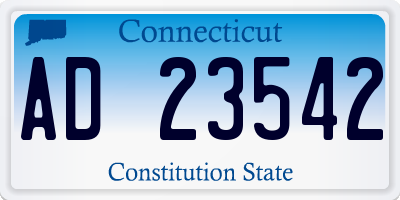 CT license plate AD23542