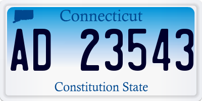 CT license plate AD23543