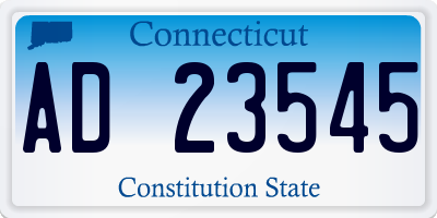CT license plate AD23545
