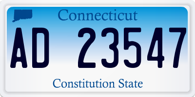 CT license plate AD23547