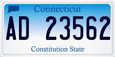 CT license plate AD23562