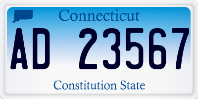CT license plate AD23567