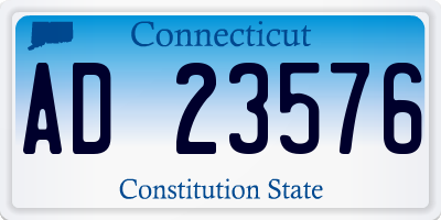CT license plate AD23576