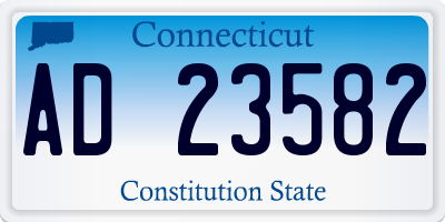 CT license plate AD23582