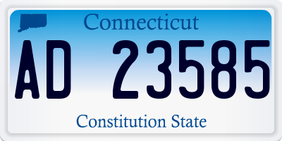 CT license plate AD23585