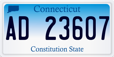 CT license plate AD23607