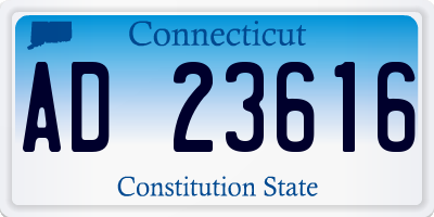 CT license plate AD23616