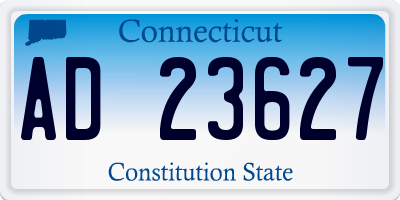 CT license plate AD23627