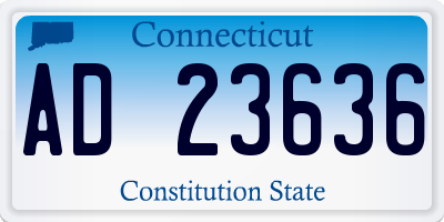 CT license plate AD23636