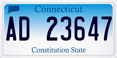CT license plate AD23647