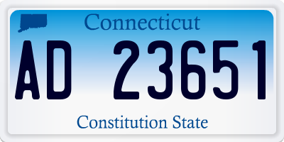 CT license plate AD23651