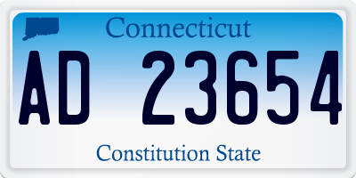 CT license plate AD23654