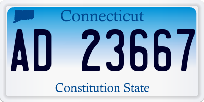 CT license plate AD23667