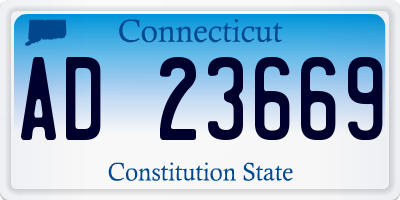 CT license plate AD23669