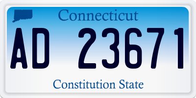 CT license plate AD23671