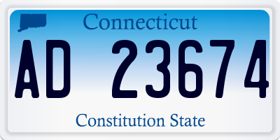 CT license plate AD23674