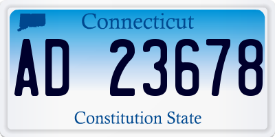 CT license plate AD23678