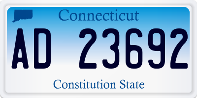 CT license plate AD23692