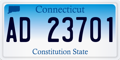 CT license plate AD23701