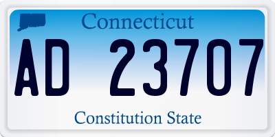 CT license plate AD23707