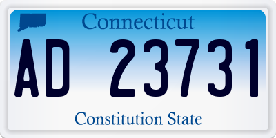 CT license plate AD23731
