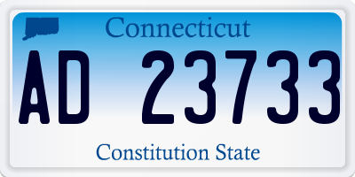 CT license plate AD23733