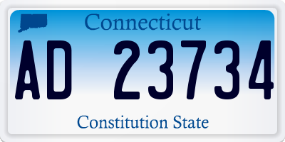 CT license plate AD23734
