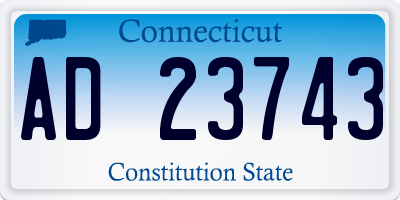 CT license plate AD23743
