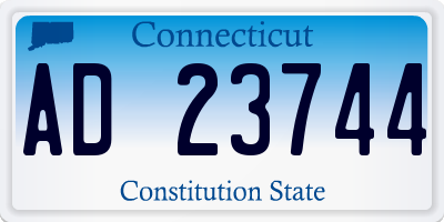 CT license plate AD23744