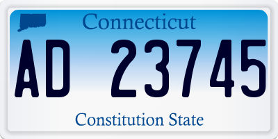 CT license plate AD23745