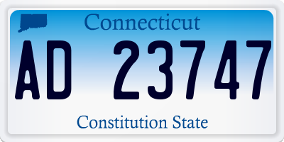 CT license plate AD23747
