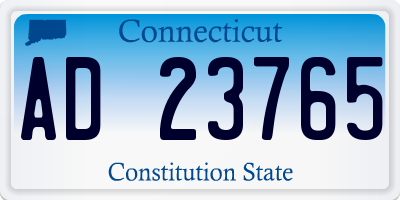 CT license plate AD23765