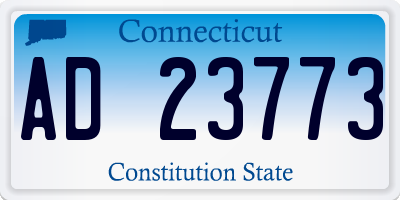 CT license plate AD23773