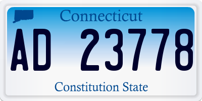 CT license plate AD23778