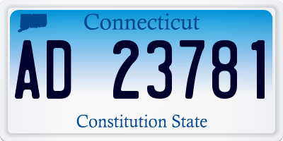 CT license plate AD23781