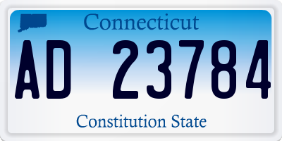 CT license plate AD23784
