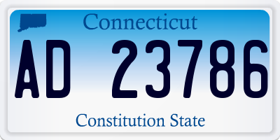 CT license plate AD23786