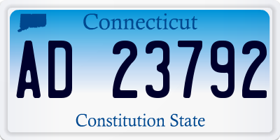 CT license plate AD23792
