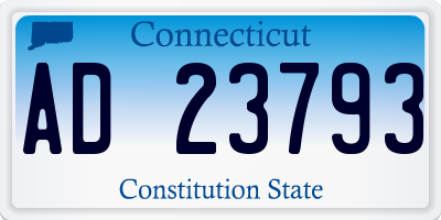 CT license plate AD23793