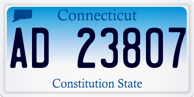 CT license plate AD23807