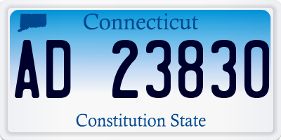 CT license plate AD23830