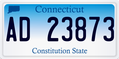 CT license plate AD23873
