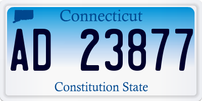 CT license plate AD23877