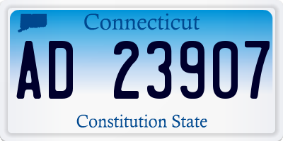 CT license plate AD23907