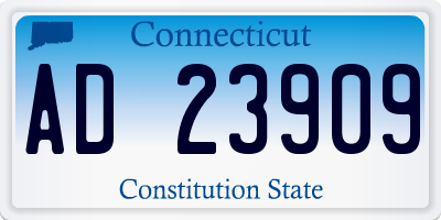 CT license plate AD23909