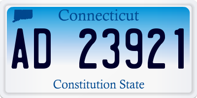 CT license plate AD23921