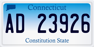 CT license plate AD23926