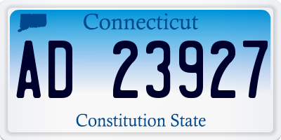 CT license plate AD23927