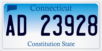 CT license plate AD23928