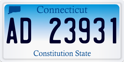 CT license plate AD23931